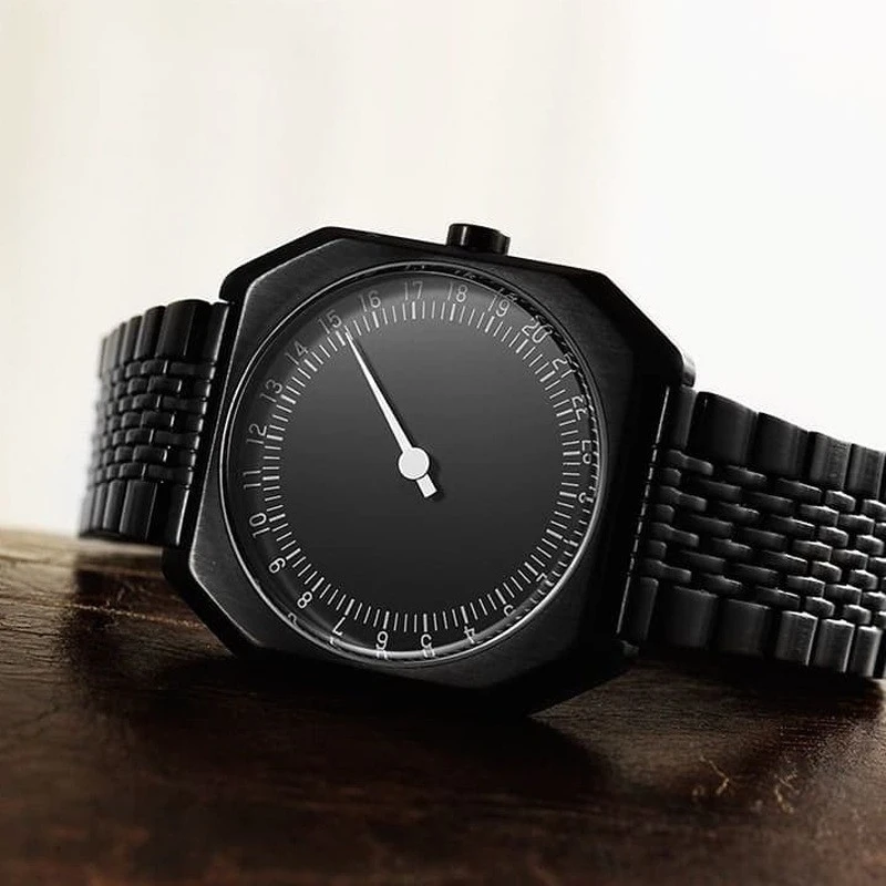 Stainless Steel Octagonal Single Needle Men's Quartz Watch